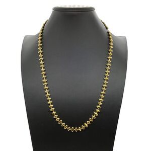 Monet Beads on Chain Necklace Oblong Gold Tone Vintage Signed Retro Classic